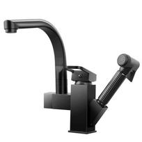 Pull Out Kitchen Faucet Chrome Plated Finish Dual Sprayer Nozzle Cold Hot Water Mixer Brass Bathroom Faucet Torneira Cozinha juoda