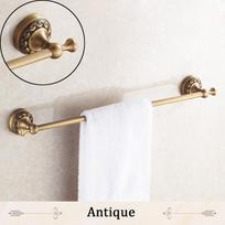 Towel Bars 60cm Single Rail Brass Antique Towel Holder Bath Shelf Towel Hanger Wall Mounted Bathroom Accessories Towel Rack 3710