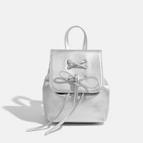 Ballet Style Bow Chain Backpack Ladies Leisure Travel Wear-resistant Waterproof PU Leather Backpack 23cm*12cm*32cm sidabras
