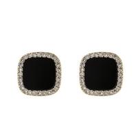 Trend Elegant Pave Circon Geometric Square Stud Auskarai Moteriški mergaičių papuošalai 1Pair