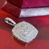 Fashion Delicate Pave Accessories And New Year Square Pendant Bridal Wedding Valentine's Day Gifts For Women Sparkling Zirconia Necklace 1pc Fashion sidabras