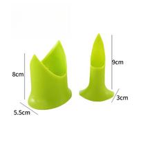 2 vnt./komplektas Creative Pepper Corer Slicer Pipirų sėklų šalinimo prietaisas žalia
