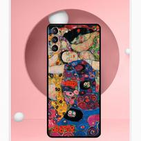 Kiss Gustav Klimt dažymo dėklas, skirtas Samsung Galaxy S24 S23 Ultra S22 S20 FE S21 FE Note 10 20 S8 S9 S10 Plus dangtelis Galaxy S24 black