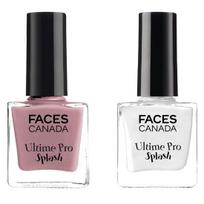 FACESCANADA Faces Splash Glossy Finish Nail Enamel, Floral Dream 56, 8 Ml & Faces Canada Splash Glossy Nail Enamel, White O White 14, 8 Ml