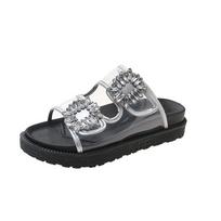 Shoes for Women  High Quality Modem Women's Slippers Summer Casual Slippers Women Lace-up Cuff Shoes Female Zapatillas 35 beveik baltos spalvos