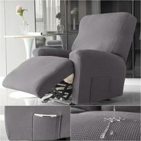 4 Pieces Split Recliner Sofa Cover Water Repellent Elastic Single Reclining Chair Covers Relax Armchair Slipcovers gray