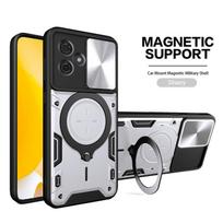 For Motorola Moto G54 5G G84 G14 Case Shockproof Armor Slide Lens Protect Funda For Moto G 54 84 14 Metal Ring Holder Back Cover For Moto G54 5G sidabras