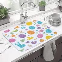 1Pcs Rubber Drying Mat With Easter Colorful Eggs For Coffee Shop Restaurant Kitchen Carpet Tableware Durable Diatom Mud Table Mat Pet Mat Coffeeware 30cm*40cm gray