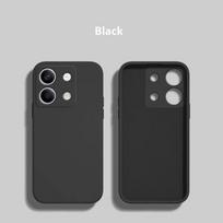 For Redmi Note 13 Case For Xiaomi Redmi Note 13 Pro Cover Funda Coque  Soft Original Liquid Silicone Back Case Redmi Note 13 Pro Redmi Note 13 4G juoda
