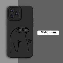 Cartoon Matchman Silicone Phone Case For Xiaomi Redmi 12C 10C Redmi Note 11 Pro Plus 12 Turbo 9 10 Pro Max 12S 11S 10S 9S Cover Redmi Note 12 4G black