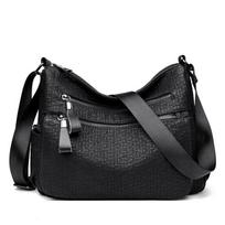 Women's Bag New Year's Simple Fashion One-Shoulder Crossbody Bag Mom Bag Soft Leather Middle-aged Women's Bag Backpack black