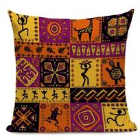 African Style Cushion Cover Tribal Ethnic Geometric Pattern Decorative Pillowcase Throw Pillow Cover for Home Sofa Decor 450mm*450mm