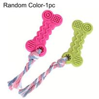 Dog Chew Toys Teeth Cleaning Puzzle Sturdy Teething Dog Cookies Shaped Toys for Home pink