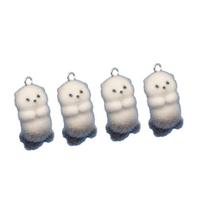 Pack of 4/8 Otters Charm Keychain Accessories Plush Otters Jewelry Charm Suitable for Earring Necklace Jewelry Making 4