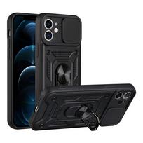 Kameros apsauginis dėklas iPhone 15 Pro Max 14 + 13 Pro 12 Pro 11 SE 2020 XR XS 8 7 6s Plus Armor Atsparus smūgiams Hibridinis su žiedu For iPhone 14 juoda