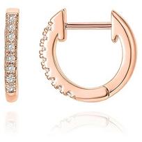 Huitan Simple Stylish Mini Circle Hoop Earrings for Women Dazzling CZ Versatile Design Female Earring Fancy Gift Fashion Jewelry beige