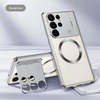 Samsung S24ULTRA Aromatherapy Metal Magnetic Case with S23U Lens Bracket Samsung S24 Ultra sidabras