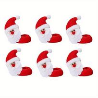 6 vnt./RINKINYS Kalėdiniai vyno stiklo dangteliai Kalėdų senelis Briedis Sniego žmogus Vyno puodelio dangteliai Žymos Dekoracija Kalėdos Naujieji Metai Stalo dekoras Santa claus