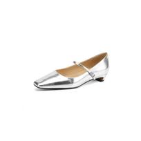 Krazing Pot Cow Skin Spring Summer Size 41 Low Heels Women Square Toe Concise Design Leopard Style Pumps 35 sidabras