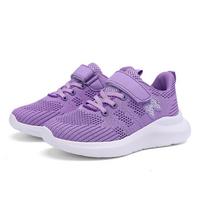 Tennis Shoes Slip On Girls Casual Running Shoe Girls Sneakers Kids Breathable Soft Soled Sports Hook-Loop Outdoor Shoes Woven 35 pink