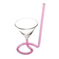 220 ml kokteilių taurė Creative Screw Screw šiaudų molekulė vyno taurė šampano taurė vakarėlių baras stiklinės virtuvės įrankiai 201-300ml rožinė