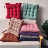 Warm Corduroy Strap Chair Cushion - Solid Color, Comfortable Chair Pad for Autumn and Winter 40x40x8cm gray
