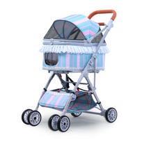 Universalus sulankstomas vežimėlis augintiniams su krepšiu katėms ir šunims Detachable Basket Pet Stroller
