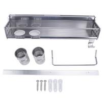 Wall Mount Utensil Rack with Chopstick Holder Rag Rack Stainless Steel Space Saving Wall Utensil