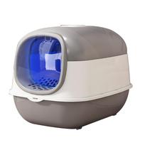 Cat Litter Box Fully Enclosed Detachable Intelligent Cat Toilet Box with Deodorizer Pack for Indoor blue