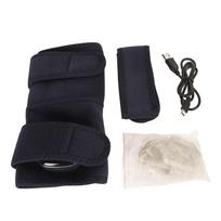 Knee Heating Pad Electric Heated Knee Wrap with Mugwort Bag Extension Strap for Men Women black