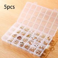 Jewelry Beads Necklace Earrings Hairpin Sealing Wax Seal Manicure Storage Box 28 grids-5pcs