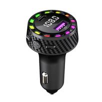Car Charger USB Port Fast Charging Adapter with LED Light Voltage Monitor FM Bluetooth Transmitter for IPhone Samsung OPPO juoda