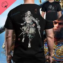 New Game Black Myth Wukong Graphic Print High Quality T-Shrit Wukong Game Group Image Pattern Men's Short-sleeved Tee S smėlis