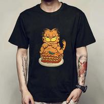 New Summer Fashion Tshirt Kawaii Harajuku Anime Cat T-shirt Men O-Neck Short Sleeve Tshirt Japanese Summer Short Sleeve T-shirt S armijos žalia spalva