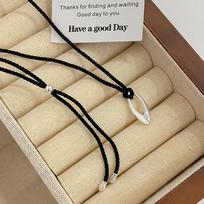 Personalized Oval Droplet Necklace Women's Fashion Woven Cord Drawable Necklace Chain