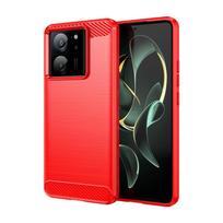 For Xiaomi 13T Pro Case For Xiaomi 13 T 13T Pro 5G Cover 6.67 Inch Carbon Fiber Shockproof Silicone Bumper For Xiaomi 13T 5G For Xiaomi 13T Pro raudona