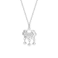 Ping An Blessed Lock Necklace Female Longevity Lock Couple Style Chinese China-Chic Gift Senior Small Public New