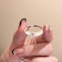Zircon Matte Ring: Rotating Planet Tail Ring with Cold, Minimalist Style