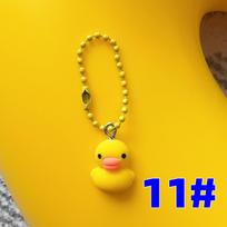 Mielas animacinis 3D ančiukas gėlė raktų pakabukas vaikų kuprinėms ir dovanoms yellow
