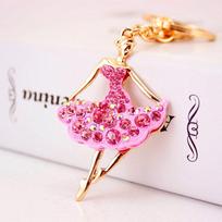 Coolxi Ballet Girl Rhinestone Keychain - Women's Jewelry Bag Accessory Gift rožinė