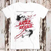 230 Gsm 100% Cotton Battle Royale T Shirt Japan Island Tournament Poster T Shirt Meme Gift Funny Tee Vintage Gamer Cult Movie Music Adult Top Tee 8044 XXS balta