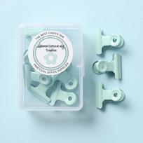 Pastel Round Head Metal Binder Clips - Colorful Boxed Dovetail & Ticket Clips white