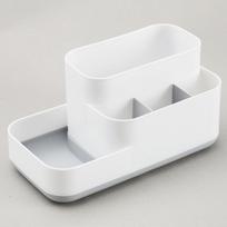 Kūrybiška plastikinė nuimama grotelių laikymo dėžutė kosmetikai 23*13*12cm white