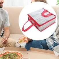 Pizza Delivery Bag Insulated Food Warmer Tote Storage Grocery Carrier for Rose Red 35x35x10cm gray