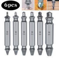 High-Speed Steel Double-Head Screw Extractor Set: Hand Drill Accessory for Broken Wire Removal Single 4# [Silver]