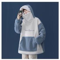 New Women's Autistic Shark Hoodie: Soft, Cute Lamb Fleece with Velvet, Perfect for Autumn & Winter XL