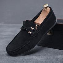 Doudou shoes men's shoes spring 2024 new lazy soft sole one pedal Doudou shoes men's driving casual leather shoes 39