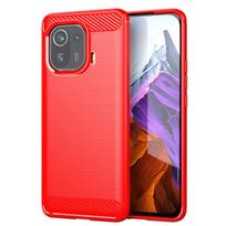 Dėklas Xiaomi Mi 11 Pro Dėklas Xiaomi Mi 11 Pro Smūgiams atsparus silikoninis TPU anglies pluošto apsauginis rėmelis Xiaomi Mi 11 Pro For Redmi 9 raudona