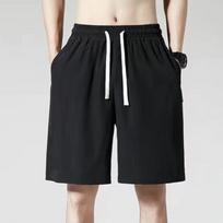 Five-point Pants Men's Summer Thin Section Hong Kong Style Loose Large Size Outer Wear Big Pants Ice Silk Sports Shorts XXXXXL