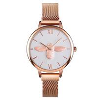 New embossed bee dial exquisite women's quartz watch steel mesh with magnetic buckle women's watch balta